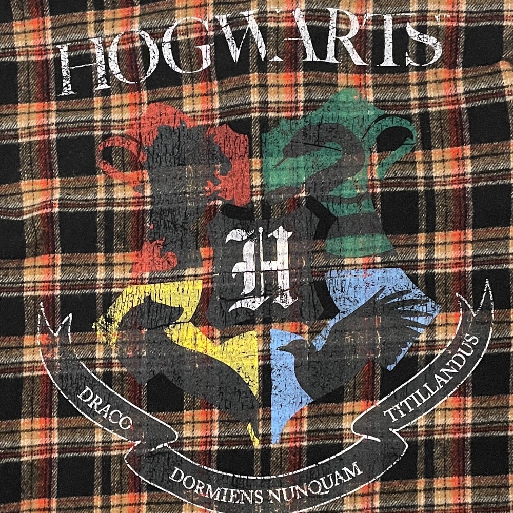 HARRY POTTER Womens Flannel Shirt Jacket Large Wool Blend HOGWARTS Relaxed Fit - Picture 4 of 9